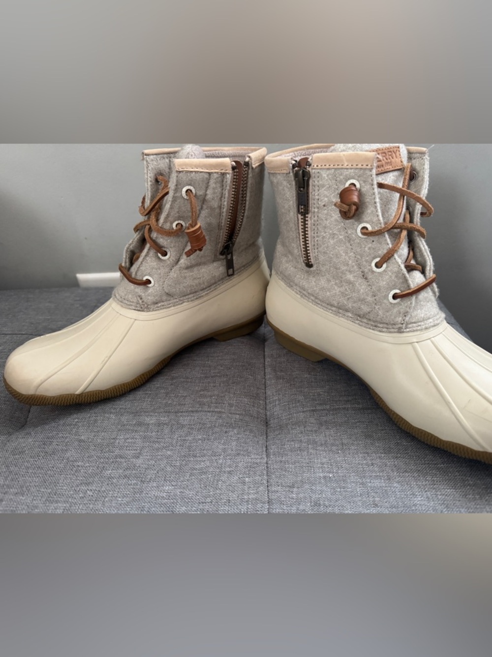 Sperry Cream and Tan Waterproof Duck Boots - Picture 7 of 13